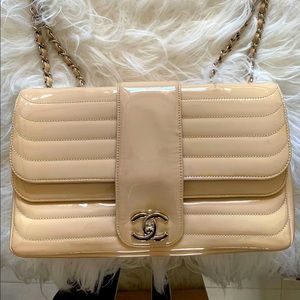 CHANEL flap bag double flap horizontal BEAUTIFUL